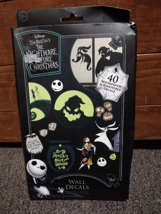 Disney Other - Disney Tim Burtons Nightmare Before Christmas Wall Decals Glows In The Dark 40